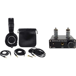 Audio Technica ATH-M50X Over Ear Studio Headphones W/ Case+Tube Headphone Amp