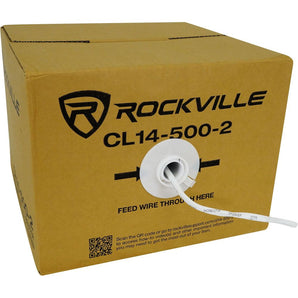 Rockville CL14-500-2 CL2 Rated 14A WG 500' Speaker Wire In Wall Ceiling 70V 100V