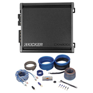 KICKER 46CXA8001 CXA800.1 800 Watt Mono Class D Car Audio Amplifier+Amp Kit