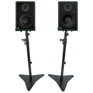 2) Mackie CR8-XBT 8" 160w Bluetooth Studio Monitors Speakers + Adjustable Stands