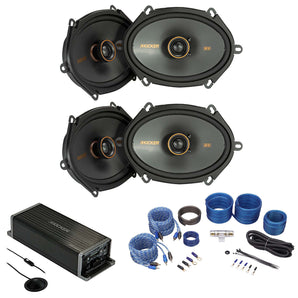 4 Kicker 47KSC6804 KSC680 6X8" Car Speakers+4-Channel Smart Amplifier EQ+Amp Kit