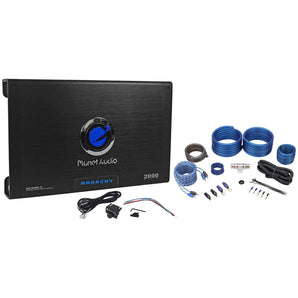 New Planet Audio Anarchy AC2000.2 2000W 2 Channel Car Amplifier+Amp Kit+Remote
