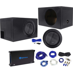 American Bass XR-12D4 2400w 12" Subwoofer+Vented Sub Box+Mono Amplifier+Amp Kit