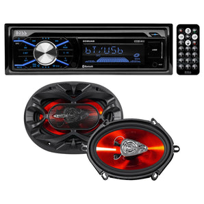 Boss 508UAB 1-DIN Car CD/MP3 Player Receiver w/Bluetooth/USB+(2) 5x7" Speakers