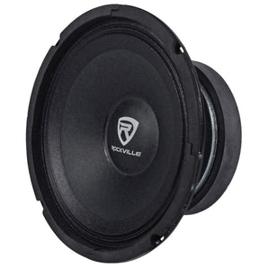 (2) Rockville RM88PRO 8" 8 Ohm 600 Watt SPL Midrange Mid-Bass Car Speakers