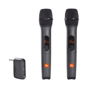 (2) JBL Wireless Microphones w/ Metal Heads/Grilles+Dual-Channel Mic Receiver