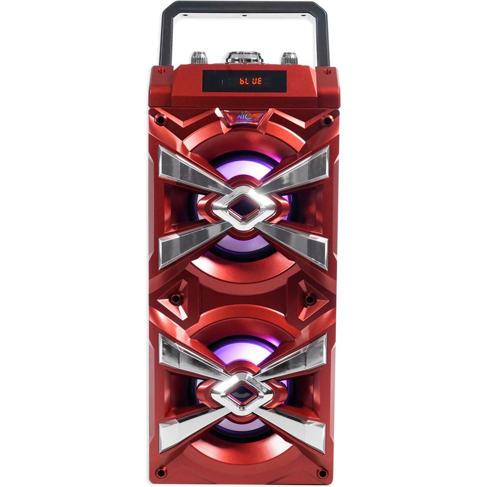 Bluetooth Karaoke Machine System with LEDs, Microphone, Remote & Stand