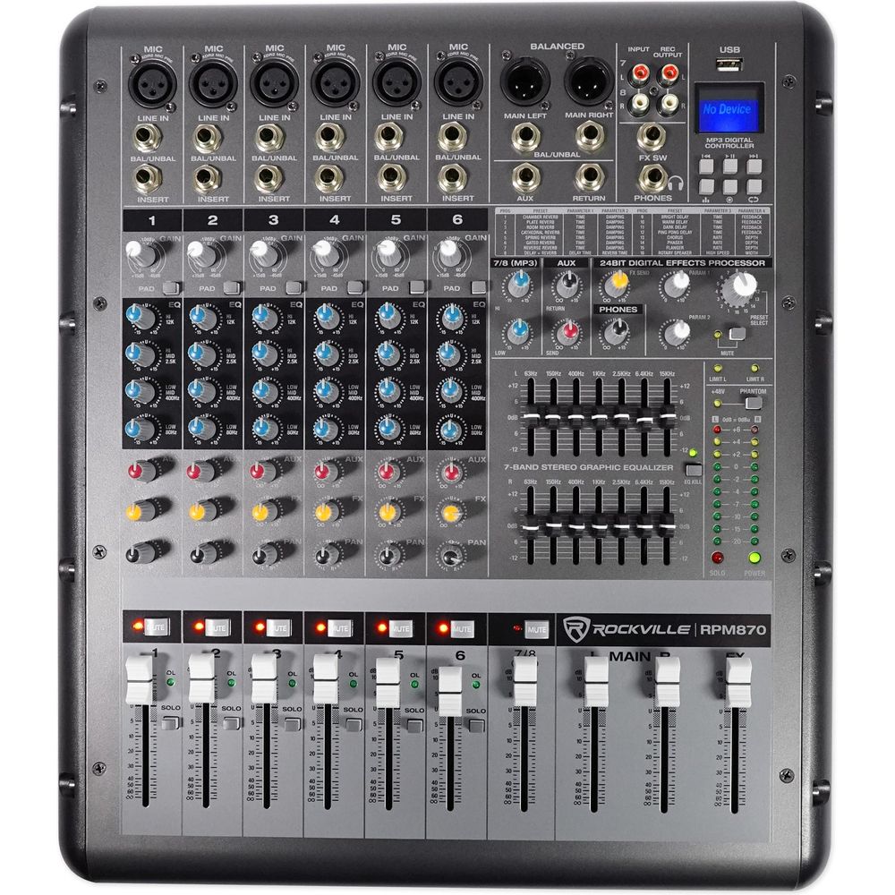 RSG12.2 Dual 12" Speakers 2-Pack + RPM870 Powered Mixer Bundle