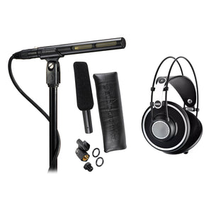 AKG K702 K 702 Studio/Audiophile Headphones+Audio Technica Condenser Microphone