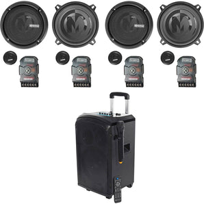 (2) Pairs Memphis Audio PRX50C 5.25" Component Speakers+Bluetooth Party Speaker