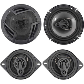 (2) Rockville RV6.3A 6.5" 750w 3-Way Car Speakers+(2) 3.5" 200w 3-Way Speakers
