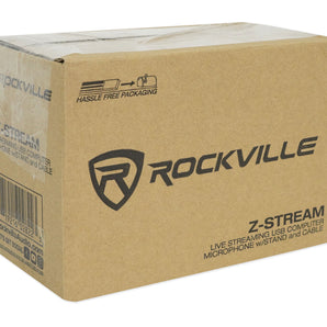 Rockville Z-STREAM USB Computer Microphone Podcast Mic+Audio Technica Boom Arm