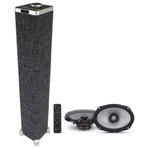 Pair Alpine R2-S69C 6x9" 2-Way High-Res Component Speakers+Home Tower Speaker
