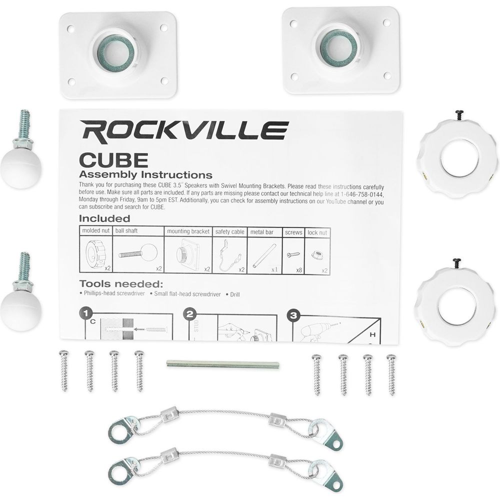 RCS80-1 2-Pack + Cube 70V White + VOL70100 White Bundle