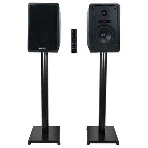 Rockville ELITE-5B 5.25" Powered Bookshelf Speakers Bluetooth/Optical+29" Stands