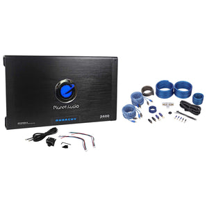 New Planet Audio Anarchy AC2400.4 2400W 4 Channel Car Amplifier+Amp Kit+Remote