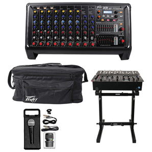 Peavey XR AT 1000w Powered 9 Channel Bluetooth Mixer+AutoTune XRAT+Bag+Stand+Mic