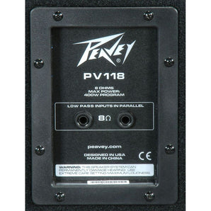 (2) Peavey PV118 18" Inch Passive PA Subwoofer Sub +FREE Speaker Cables