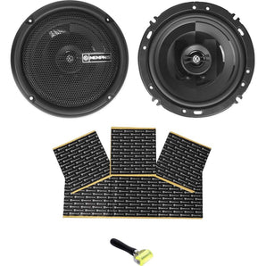 (2) Memphis Audio PRX602 6.5" 100 Watt Car Audio Speakers + RockMat Sound Kit