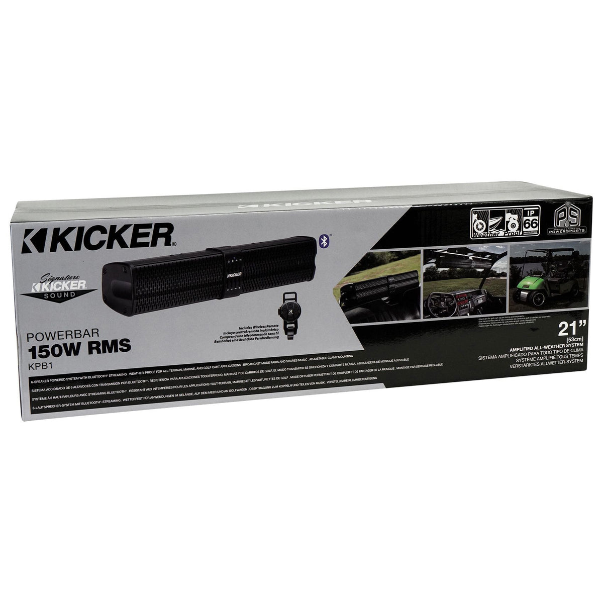 Kicker 47KPB1 KPB1 21" Bluetooth Powered ATV/UTV/RZR Soundbar Speaker System