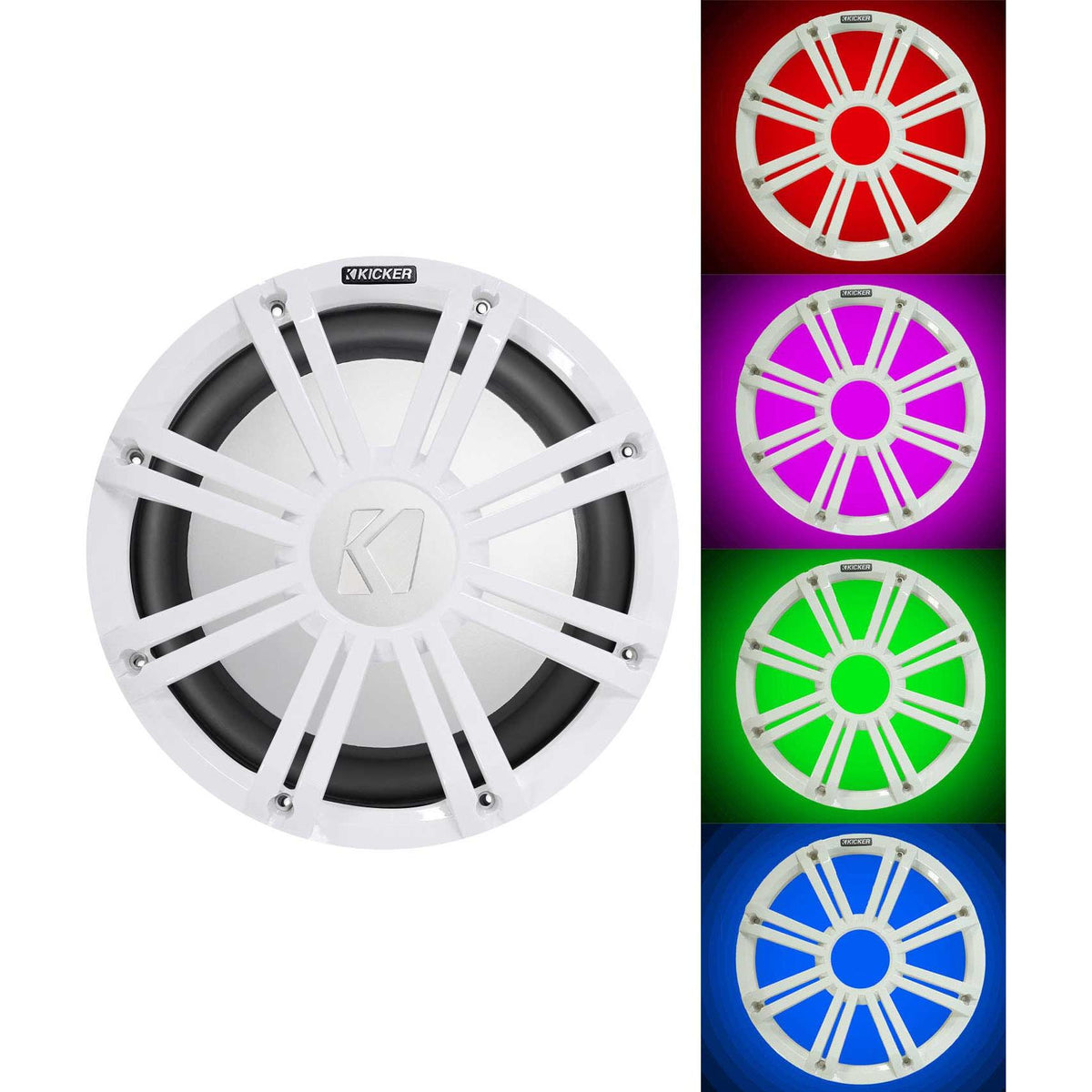 45KM104 10" Marine Subwoofer & White LED Grille Bundle