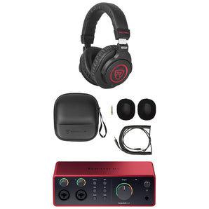 Focusrite Scarlett 4i4 4th Gen Studio Recording USB Audio Interface+Headphones