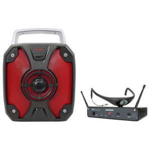 Samson Airline 88 Wireless Headset Mic+6.5" ROCKBOX Speaker 4 Yoga/Spin/Pilates