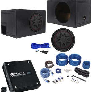 Kicker 43CVR122 COMPVR 12" 800 Watt Subwoofer+Vented Box+Mono Amplifier+Amp Kit