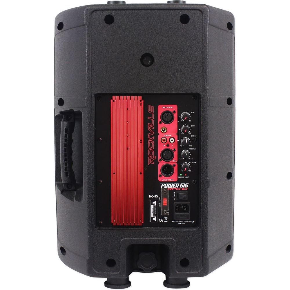 (2) RPG10 10" Powered 1200W 2-Way Speakers + Mackie Mixer + 2 Stands