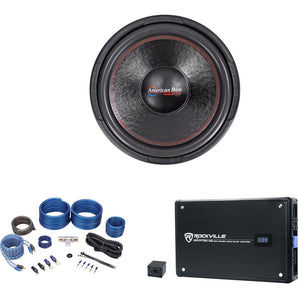 American Bass XD-1522 2000w 15" Car Audio Subwoofer Sub+Mono Amplifier+Amp Kit