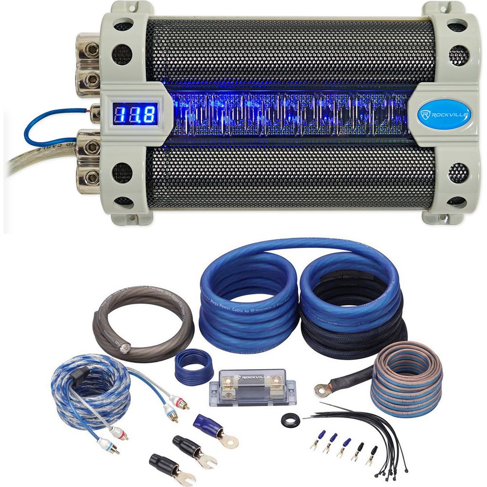 RFC30F 30 Farad Capacitor + RWK0CU 0 Gauge 100% OFC Amp Wiring Kit