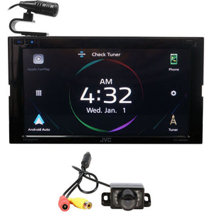JVC KW-M865BW 6.8" Bluetooth Wireless Car Play and Android Auto Receiver+Camera