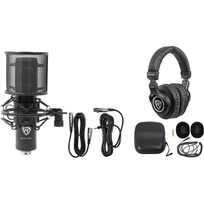 Rockville RCM PRO Studio/Recording Condenser Microphone+Headphones+Cable+Case