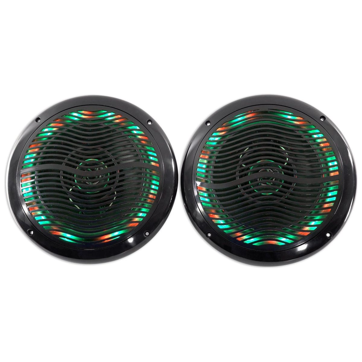 KICKER KMC3 Digital Media Receiver w/Bluetooth+Remote+2) 6.5" Black LED Speakers