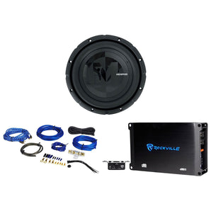 Memphis Audio PRX1024 600 Watt 10" Car Subwoofer Sub+Mono Amplifier+Amp Kit