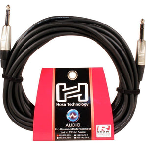 Hosa HSS-030 1/4" TRS to 1/4" TRS 30 Foot Balanced Interconnect Audio Cable