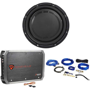 Polk Audio DB1242SVC 12” 1110 Watt SVC Car Audio Subwoofer Sub+Amplifier+Amp Kit