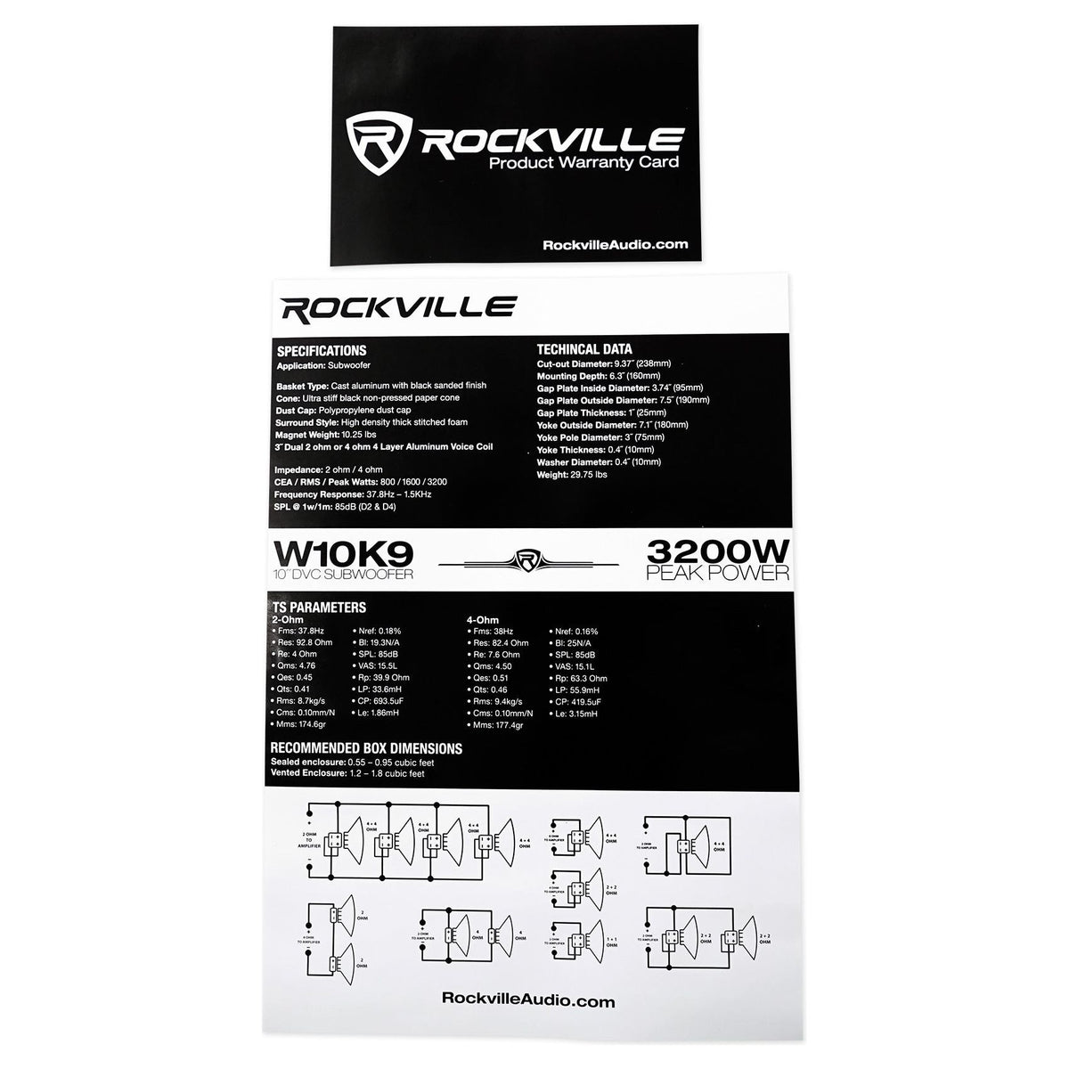 W10K9D4 10" Subwoofer + dB13 Amplifier Bundle