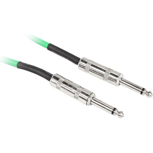 Rockville RCGT6.0G 6' 1/4'' TS to 1/4'' TS Instrument Cable-Green 100% Copper