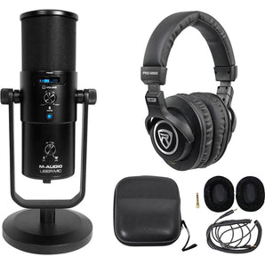 M-Audio UBER MIC Recording Podcasting Gaming Streaming USB Microphone+Headphones