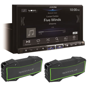 ALPINE iLX-507 7" Wireless Carplay Car Receiver+Android Auto+Bluetooth Speakers
