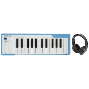 Arturia Microlab Orange USB MIDI 25-Key Keyboard Controller + Samson Headphones