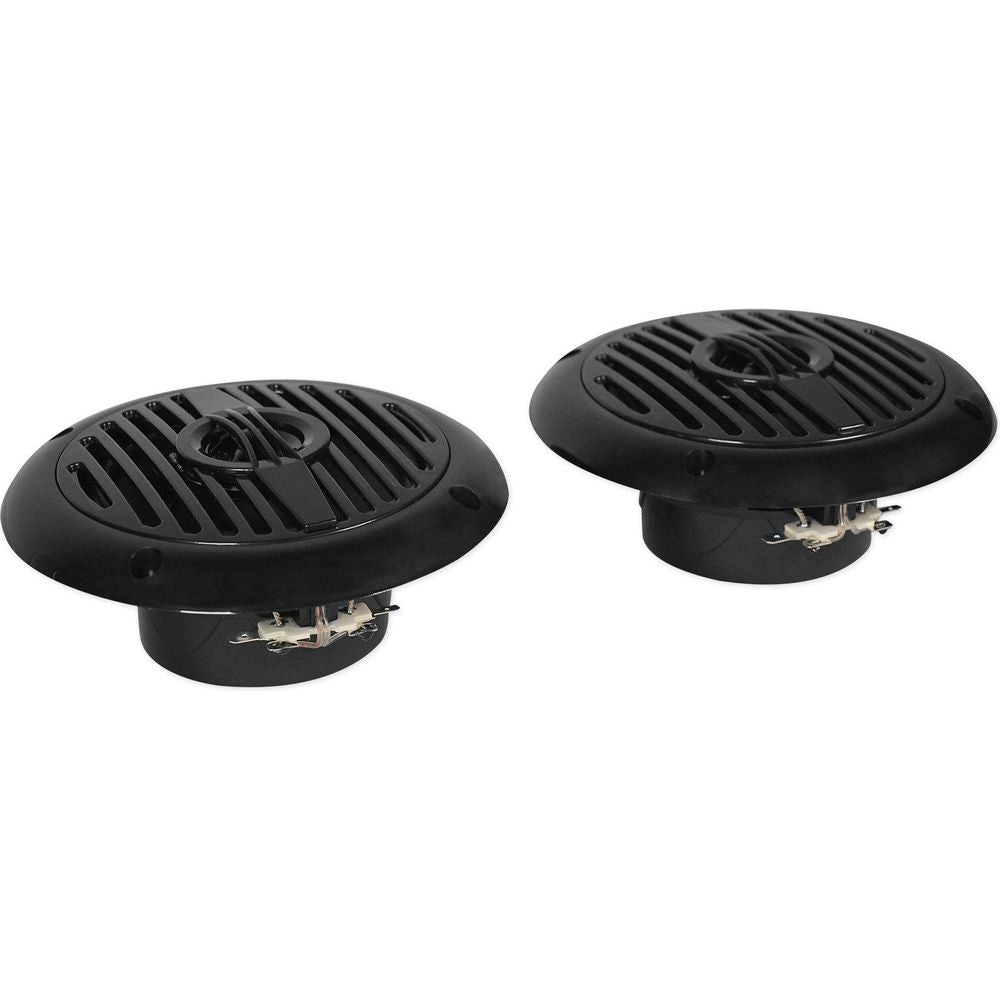(2) Chrome 4" 200W Rollbar Roll Cage Tower Speakers For ATV/UTV/Cart