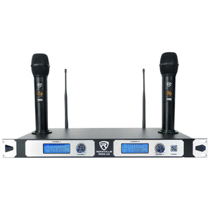 Rockville RWM-U2 20 Ch Dual UHF Handheld Rechargeable Wireless Microphone System