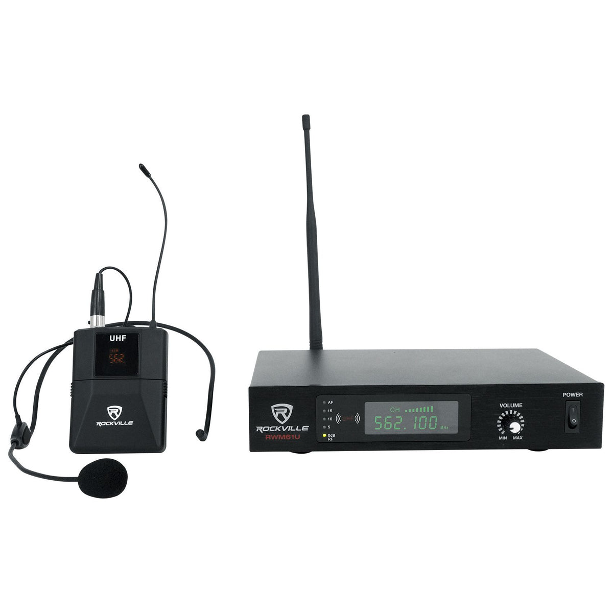 RPG12 12" Powered 800 Watt 2-Way PA Speaker System+Headset Microphone