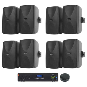 JBL VMA1240 Commercial 70v Mixer/Amplifier+Wifi Receiver+(8) Black Wall Speakers