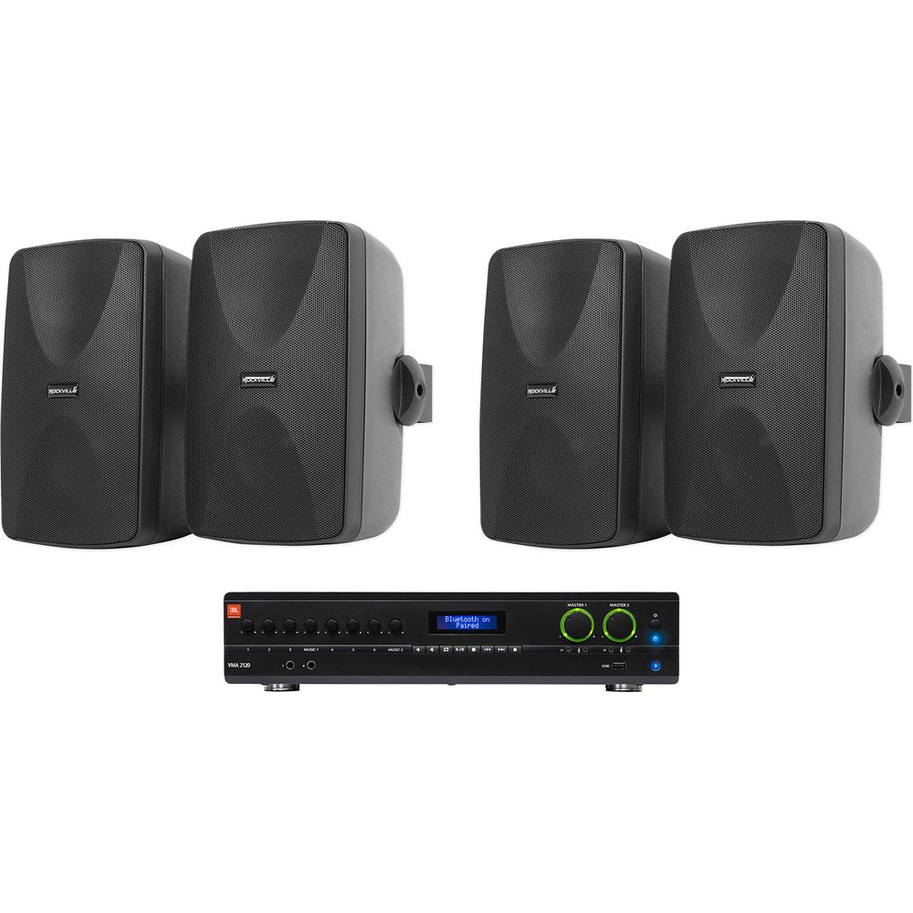 VMA2120 Amplifier + 4 5.25" Black Wall Speakers