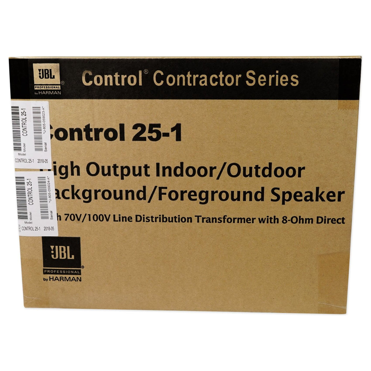 (2) JBL Control 25-1 5.25" 30w 70v Wall-Mount Commercial Restaurant/Bar Speakers