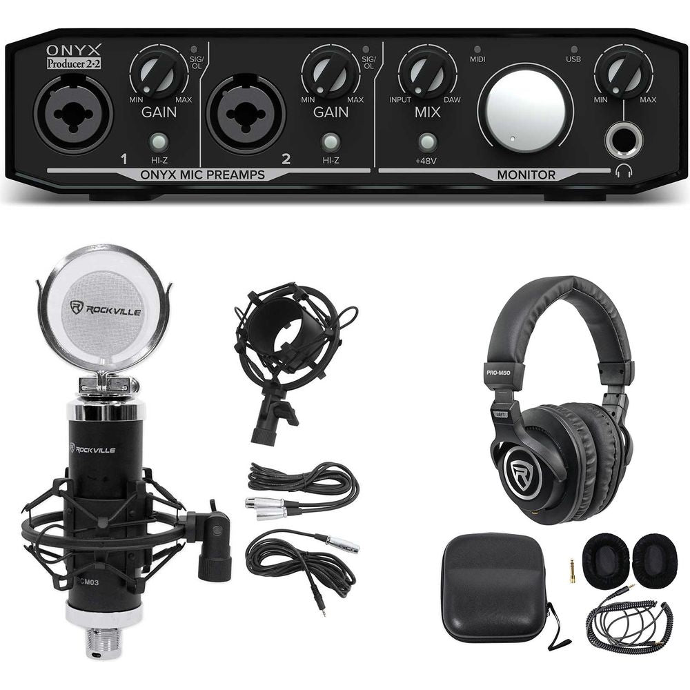 Onyx Producer 2.2 USB Audio Recording Interface with Studio Mic and Headphones