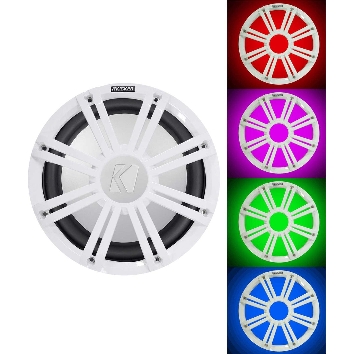 45KM122 12" Marine Subwoofer & White LED Grille Bundle